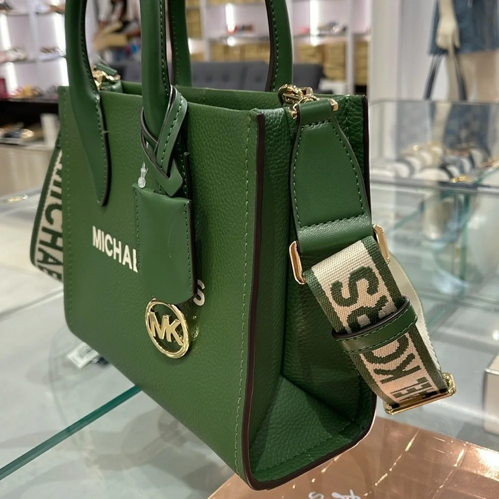 Michael Kors Mirella Small Pebbled Leather Shopper Crossbody XBODY Bag MK NWT